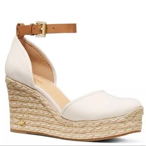 Michael Kors Wedge, Size 10, Almond toe, Buckled ankle strap,3.25” Wedge heel.